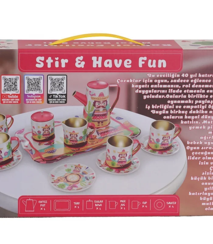 ATF-996-7A-10A 14 PARÇA DESENLİ METAL ÇAY SET