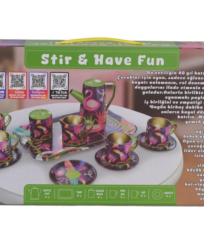 ATF-996-7A-10A 14 PARÇA DESENLİ METAL ÇAY SET