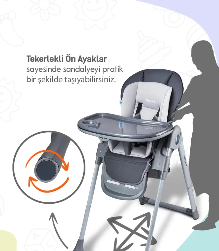 Baby Care Bc511 Flex Plus Mama Sandalyesi Gri
