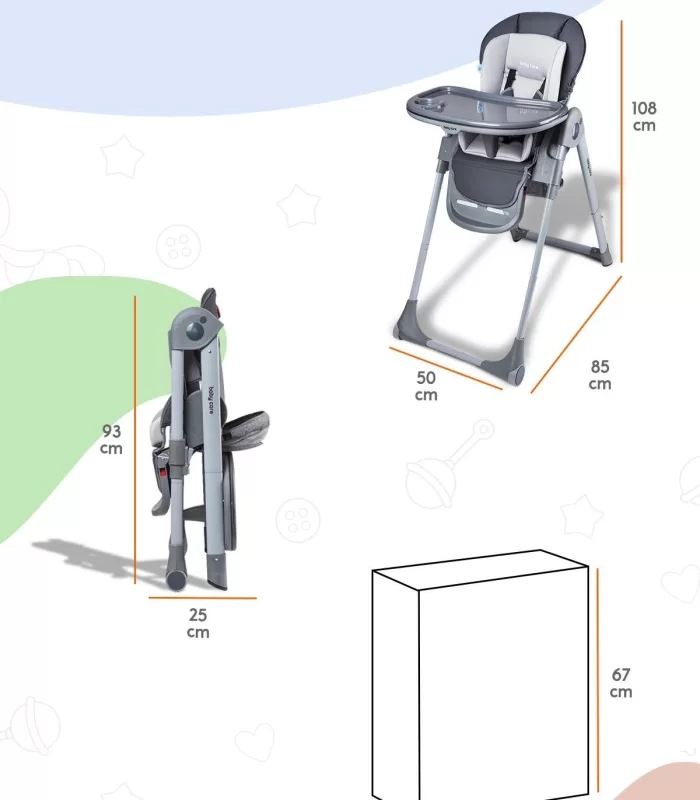 Baby Care Bc511 Flex Plus Mama Sandalyesi Gri