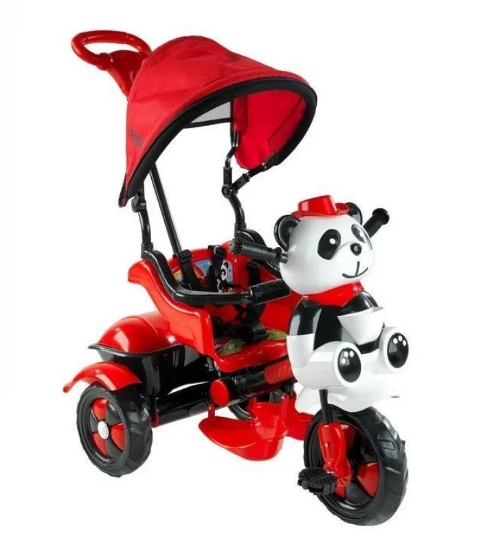 Babyhope 127 Little Panda 3 Tekerli Kontrollü Bisiklet Kırmızı-siyah
