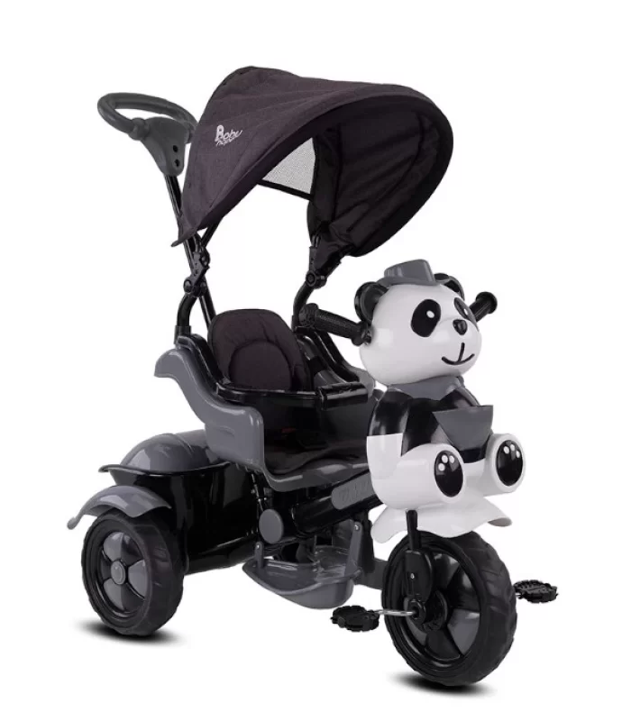 Babyhope 127a Little Panda 3 Tekerli Kontrollü Bisiklet (pedli) Gri