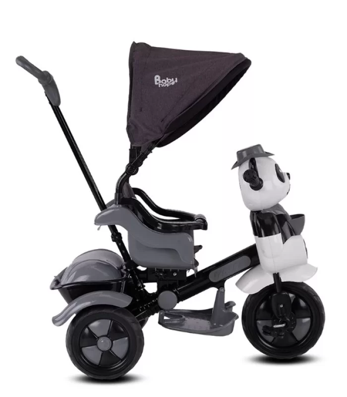 Babyhope 127a Little Panda 3 Tekerli Kontrollü Bisiklet (pedli) Gri