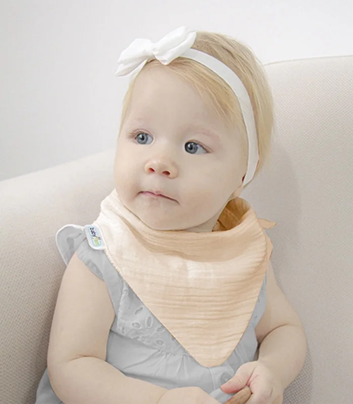 BabyJem Ahşap Diş Kaşıyıcılı Bürümcük Müslin Önlük 736 Somon