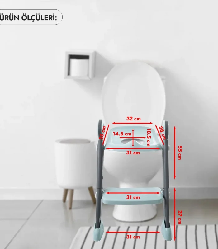 BabyJem Basamaklı & Katlanır Klozet Adaptörü 861 Mercan