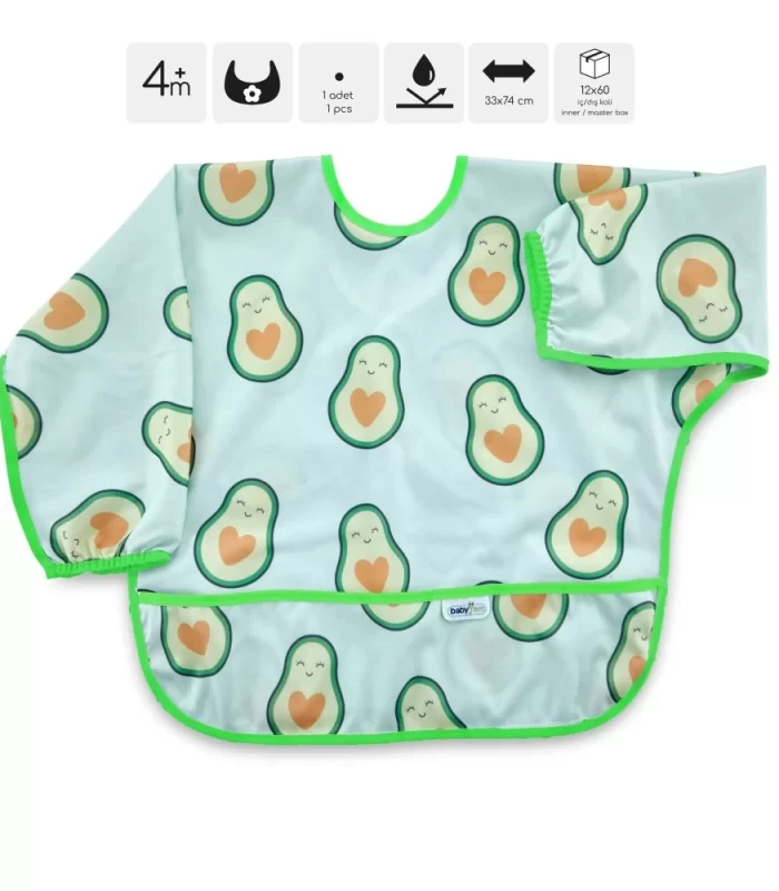 Babyjem Baskılı Blw Kollu Önlük 784 Avokado