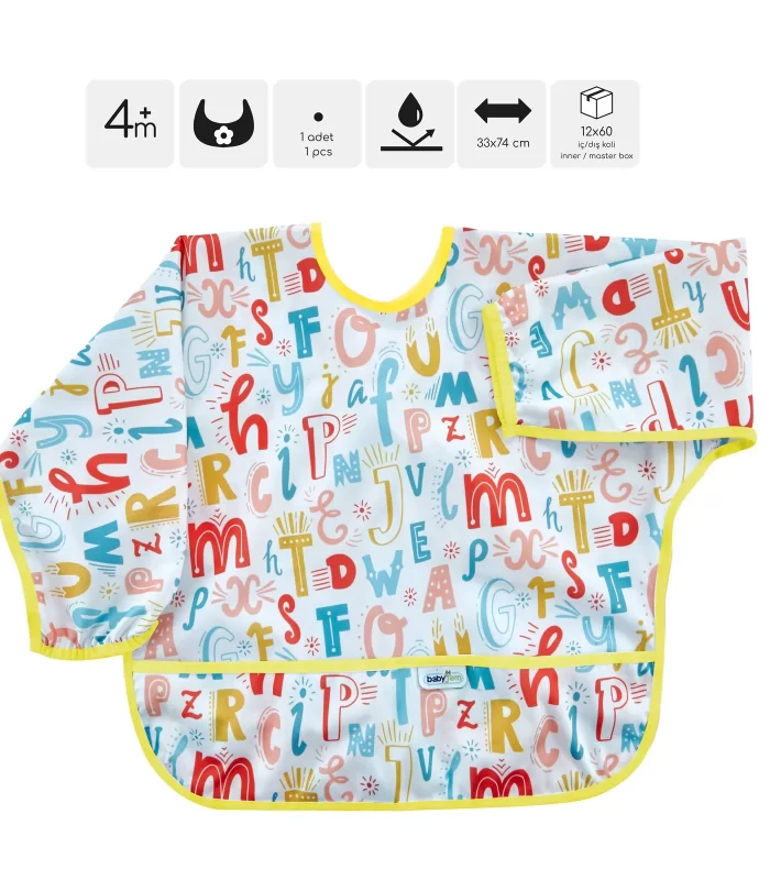 Babyjem Baskılı Blw Kollu Önlük 784 Harf Desen
