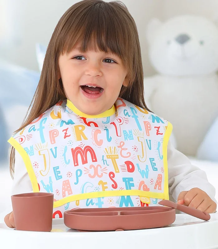 BabyJem Baskılı BLW Kolsuz Önlük 788 Harf Desen