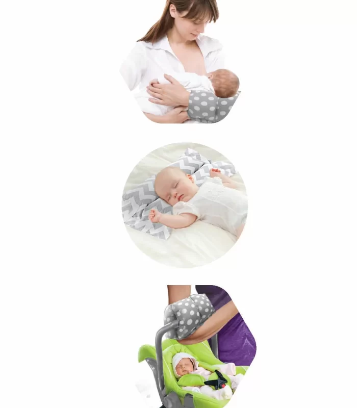 BabyJem Çok Amaçlı Emzirme Yastığı 523 Gri Zigzag