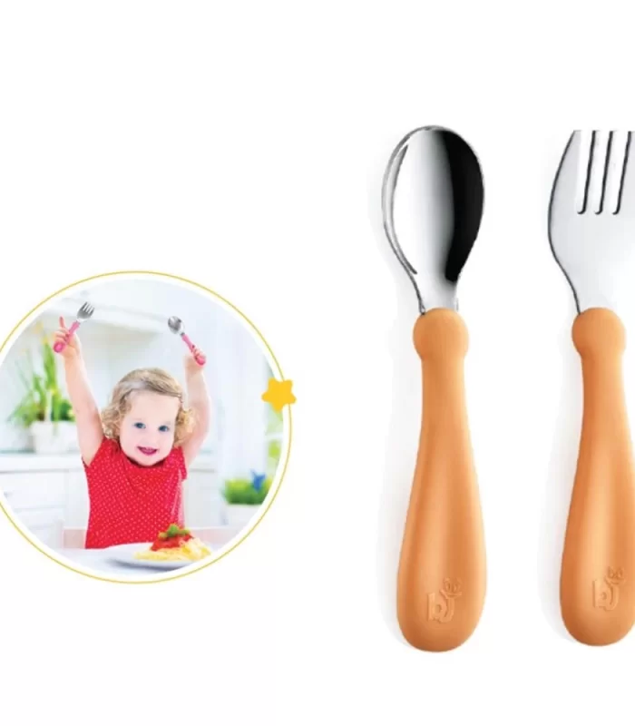 BabyJem Paslanmaz Çelik Çatal Kaşık Seti 522 Somon