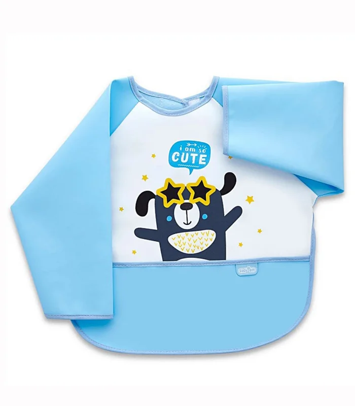 BabyJem Poli Muşamba Kollu Mama Önlüğü 034 Mavi