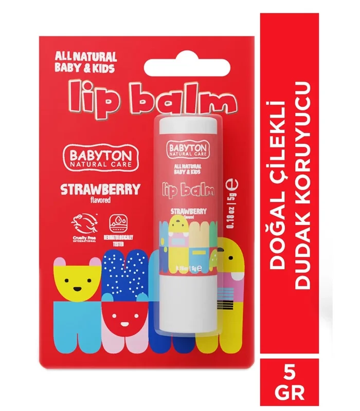 Babyton Bebek Ve Çocuklar İçin Doğal Dudak Koruyucu Balm Çilek