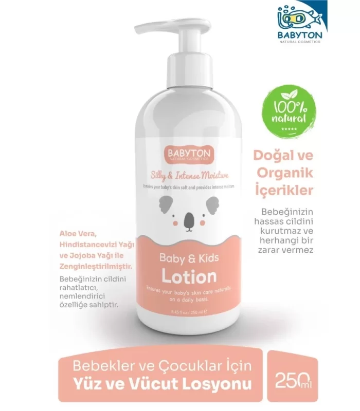 Babyton Bebek ve Çocuklar İçin Doğal Yüz ve Vücut Losyonu 250 ml