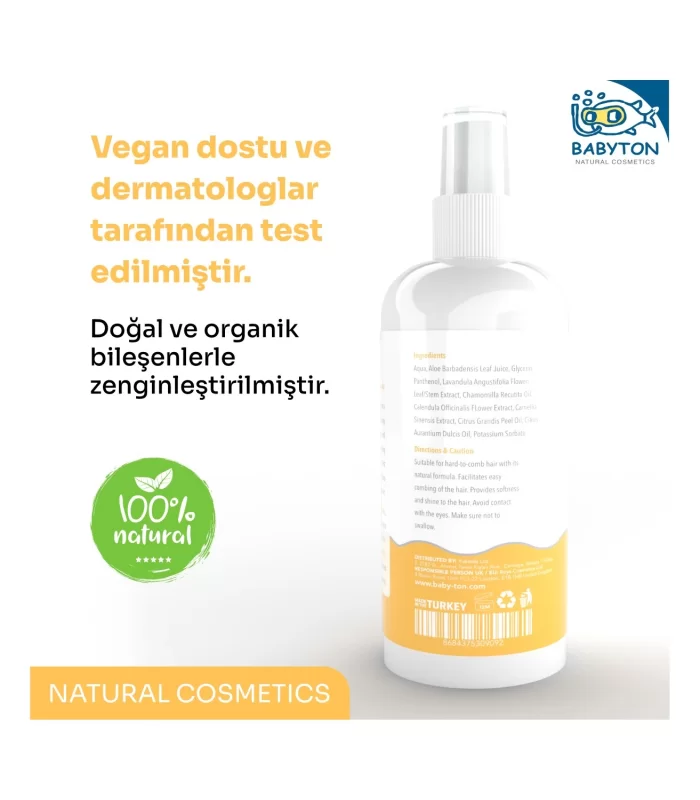 Babyton Bebek Ve Çocuklar İçin Kolay Tarama Saç Spreyi 200 Ml