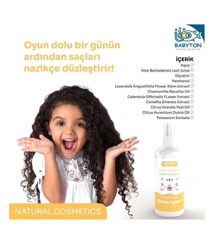 Babyton Bebek Ve Çocuklar İçin Kolay Tarama Saç Spreyi 200 Ml