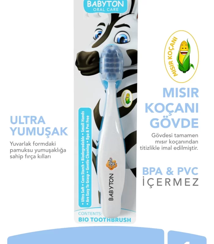 Babyton Bio Ultra Yumuşak Çocuk Diş Fırçası Zebra