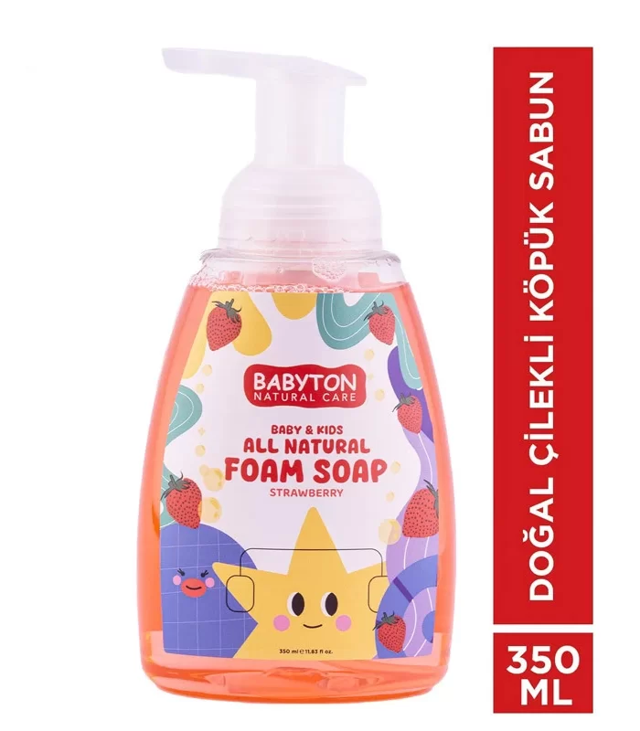 Babyton Çocuklar İçin Doğal Köpük Sabun Çilek