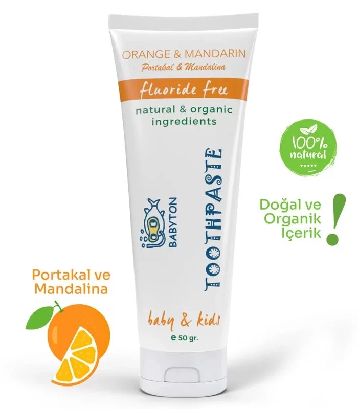 Babyton Organik Doğal Portakal & Mandalina Aromalı Diş Macunu 50 Gr