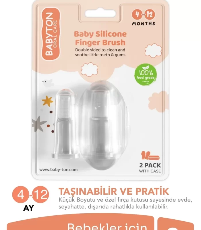 Babyton Silikon İkili Parmak Fırça