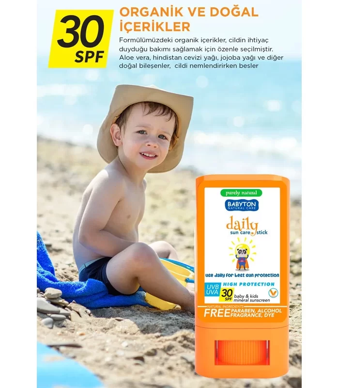 Babyton bebek Ve Çocuklar İçin Günlük Güneş Koruyucu Stick 20 Gr