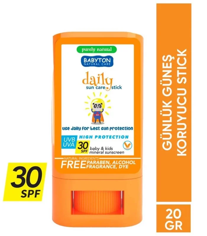 Babyton bebek Ve Çocuklar İçin Günlük Güneş Koruyucu Stick 20 Gr