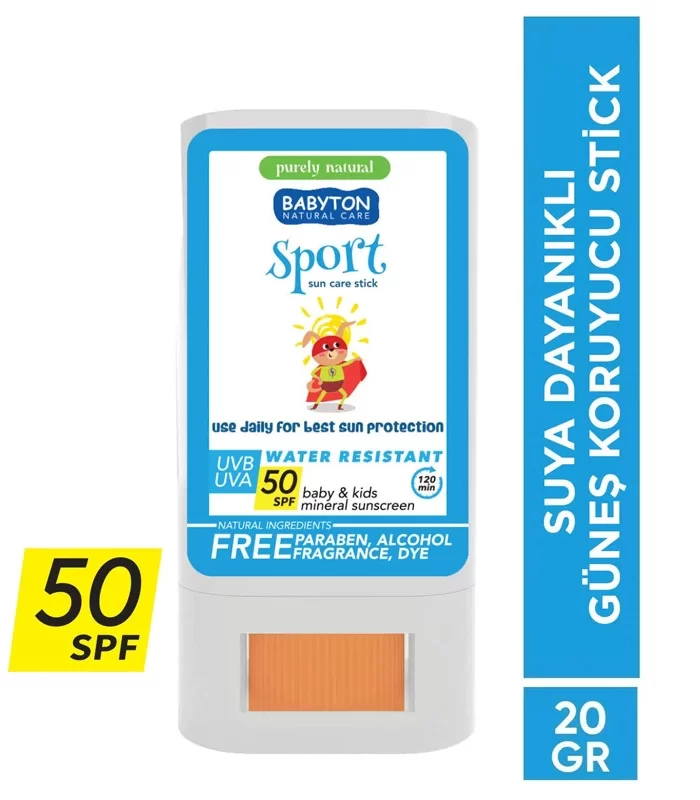 Babyton bebek Ve Çocuklar İçin Suya Dayanıklı Güneş Koruyucu Stick 20 Gr 50 Spf