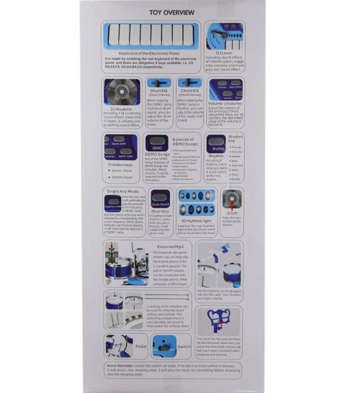 BAO-1704 Bateri Seti MP3 ve Mikrofonlu