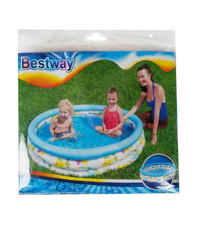 Bastway Balık Desenli 3 Bölmeli Havuz 205x25 Cm 51008
