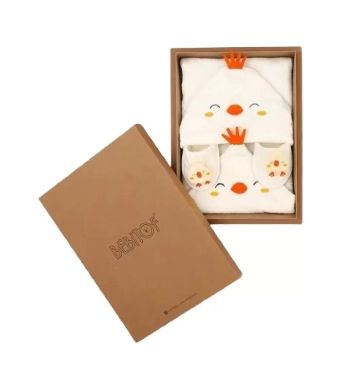 Bebitof Baby Civcivli Bornoz Seti 30038 Ekru