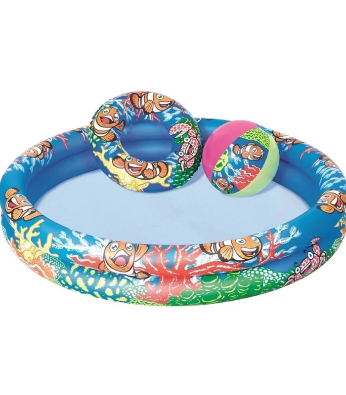 Bestway 2 Bölmeli Havuz + Simit + Deniz Topu 51124
