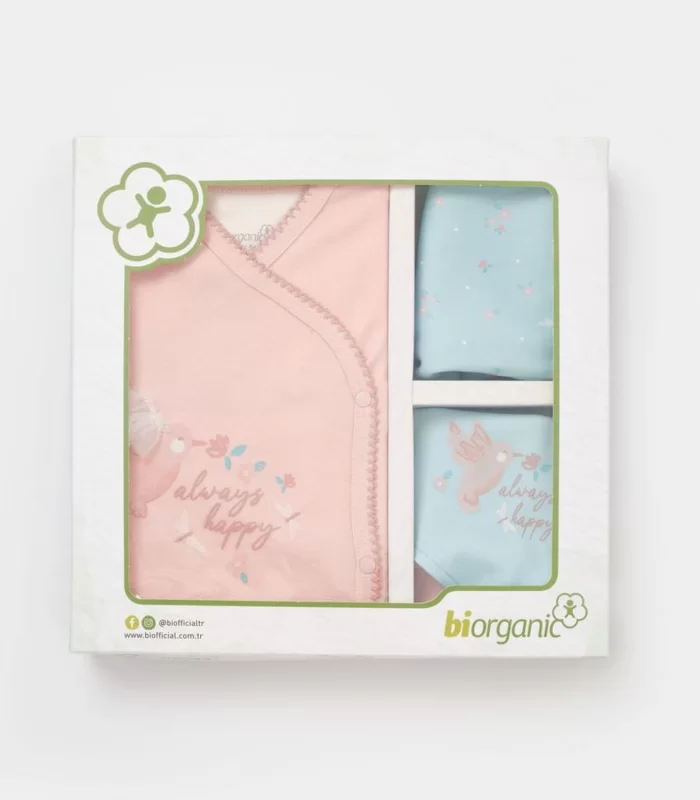 Bibaby Biorganic Always Happy 5Li Hastane Çıkış Seti 62343 Gül Kurusu Mint
