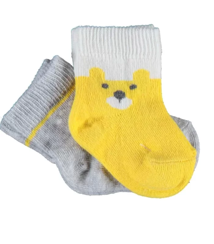 Bibaby Biorganic Happy Bear 2Li Çorap 68413 Sarı