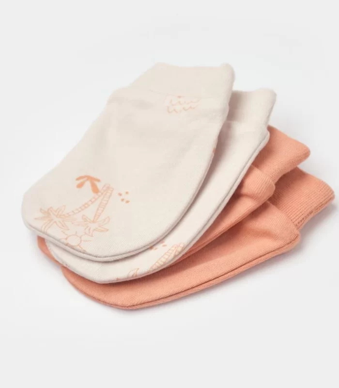 Bibaby Biorganic Hello Safari 2Li Bebek Eldiven 72224 Ekru Kiremit