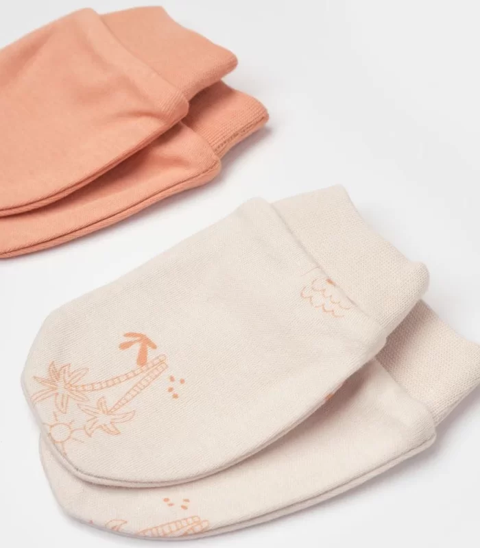 Bibaby Biorganic Hello Safari 2Li Bebek Eldiven 72224 Ekru Kiremit