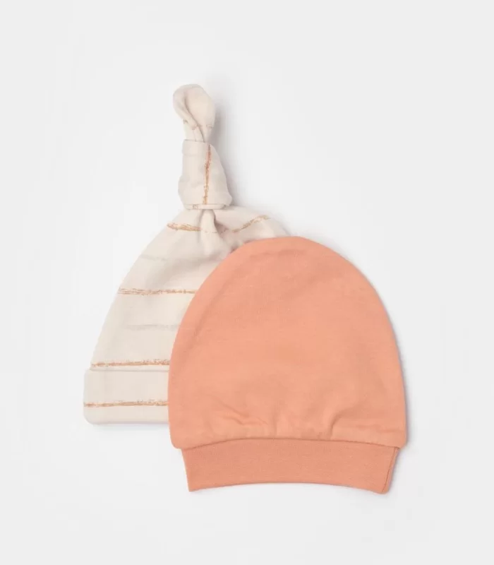 Bibaby Biorganic Hello Safari 2Li Bebek Şapka 72223 Ekru Kiremit