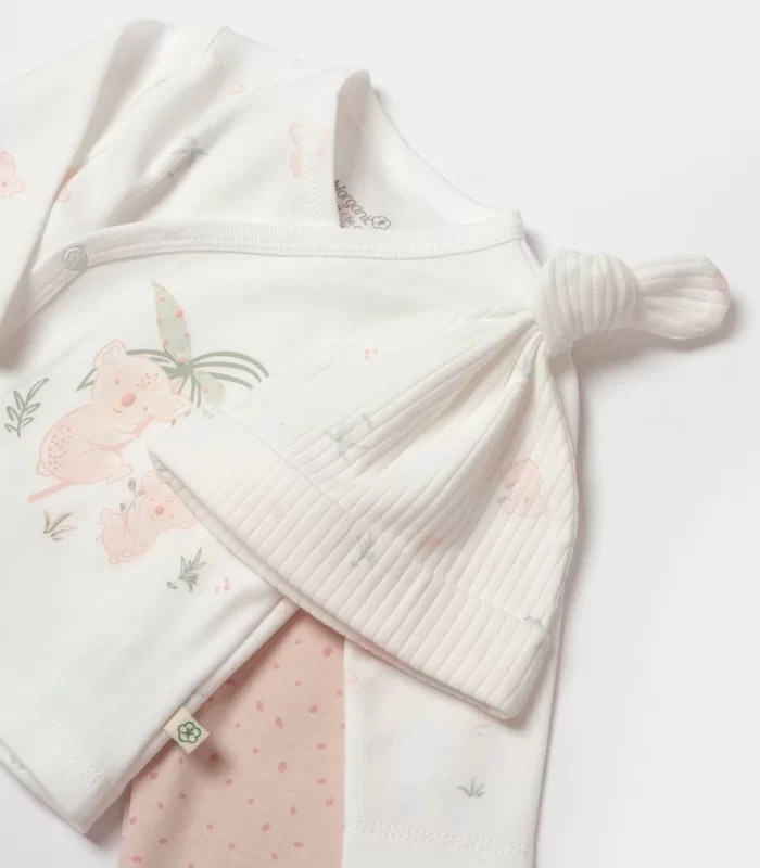 Bibaby Biorganic Koala Jungle 3Lü Bebek Takım 73315 Pembe