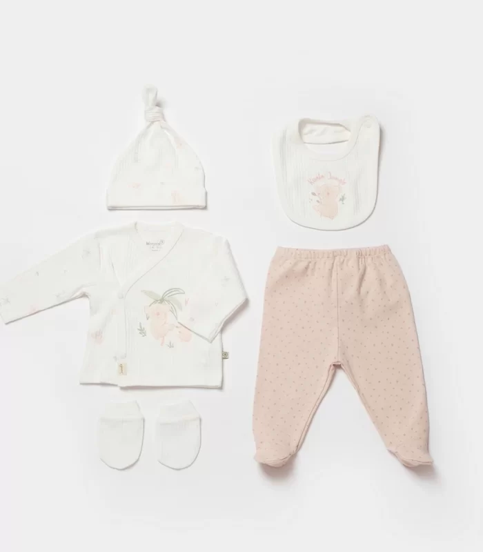 Bibaby Biorganic Koala Jungle 5Li Hastane Çıkış Seti 62325 Pembe