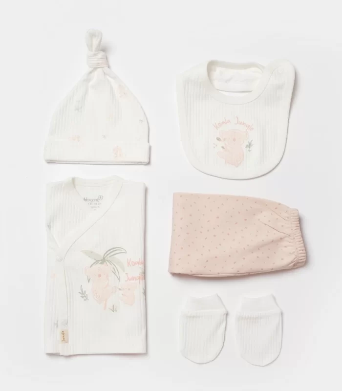 Bibaby Biorganic Koala Jungle 5Li Hastane Çıkış Seti 62325 Pembe