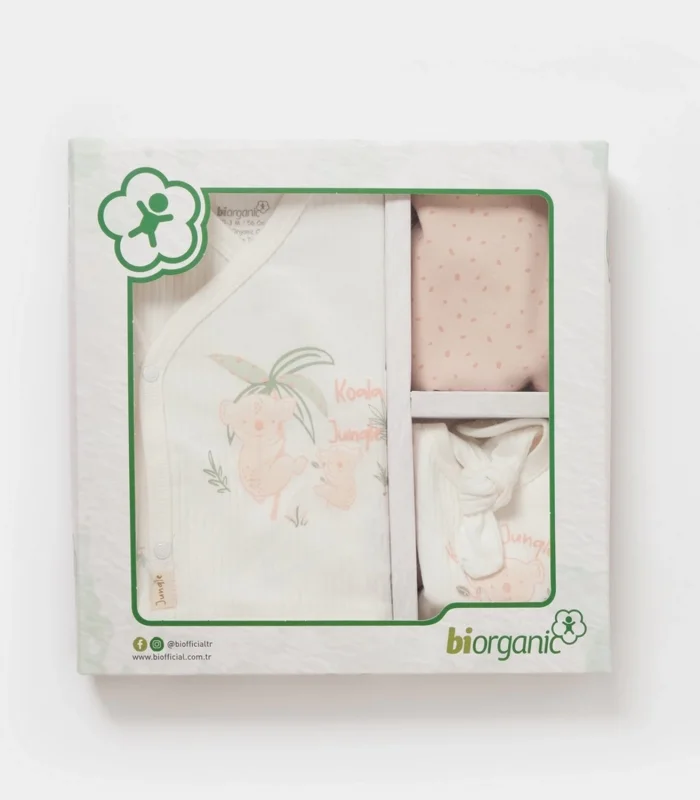 Bibaby Biorganic Koala Jungle 5Li Hastane Çıkış Seti 62325 Pembe