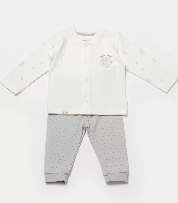 Bibaby Biorganic Koala Jungle Bebek Pijama Takımı 59777 Gri