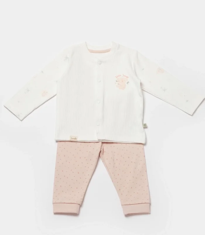 Bibaby Biorganic Koala Jungle Bebek Pijama Takımı 59777 Pembe