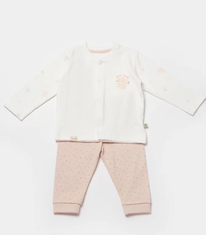 Bibaby Biorganic Koala Jungle Bebek Pijama Takımı 59777 Pembe