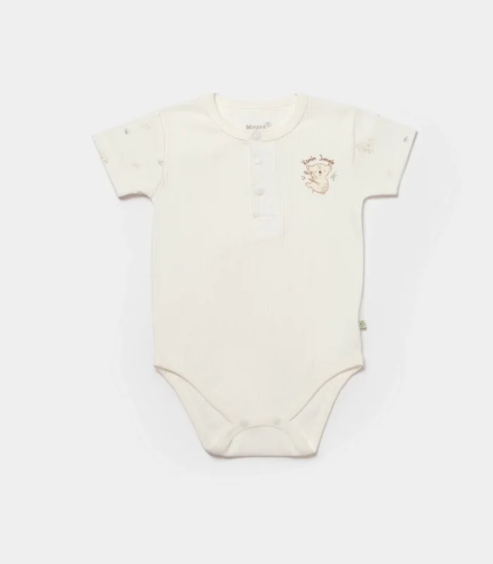 Bibaby Biorganic Koala Jungle Kısa Kol Bebek Body 56972 Mint