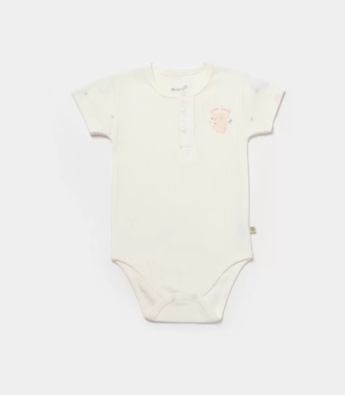 Bibaby Biorganic Koala Jungle Kısa Kol Bebek Body 56972 Pembe