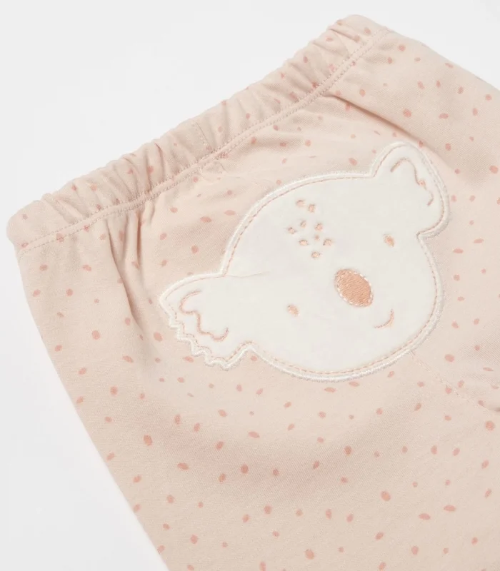 Bibaby Biorganic Koala Jungle Patikli Pantolon 57888 Pembe