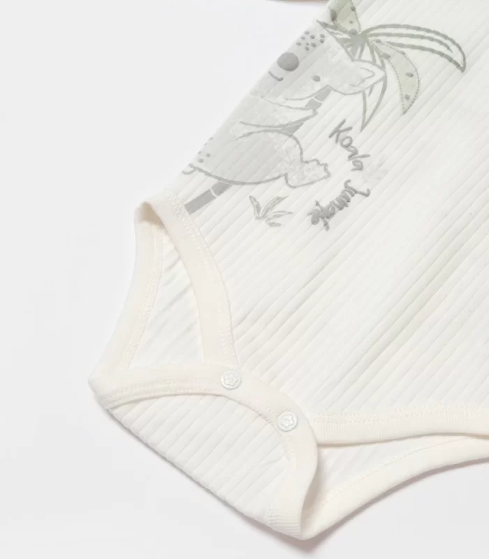 Bibaby Biorganic Koala Jungle Uzun Kol Bebek Body 56969 Gri