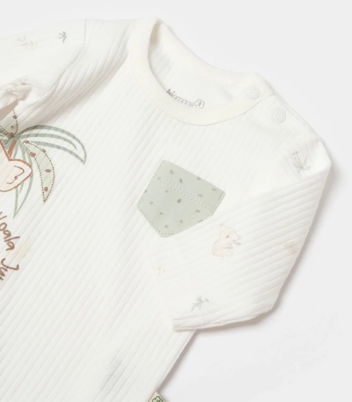 Bibaby Biorganic Koala Jungle Uzun Kol Bebek Body 56969 Mint