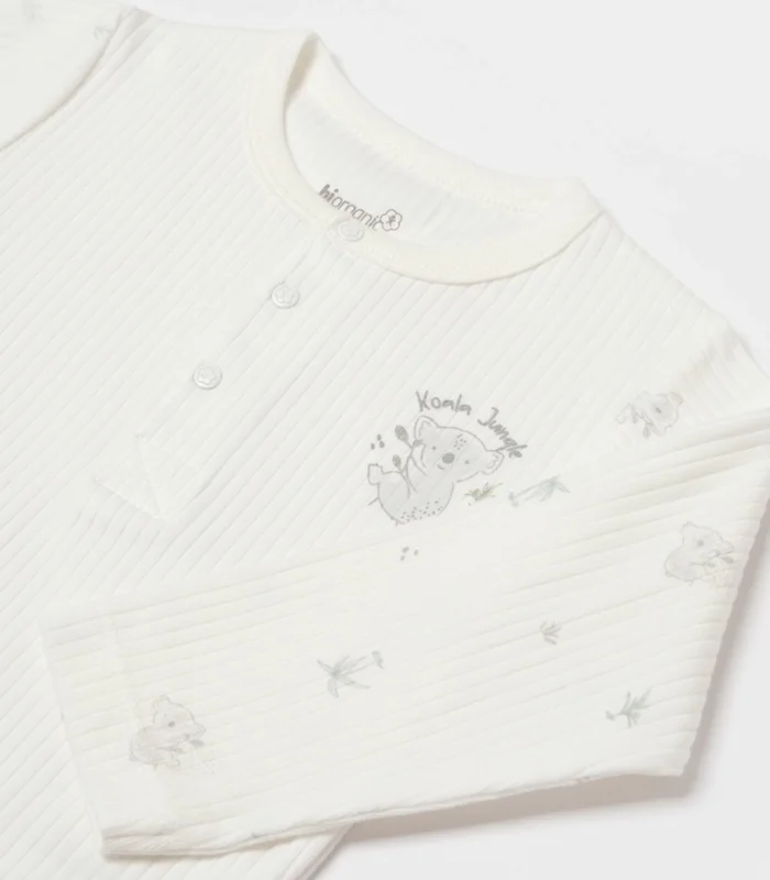 Bibaby Biorganic Koala Jungle Uzun Kol Bebek Body 56973 Gri