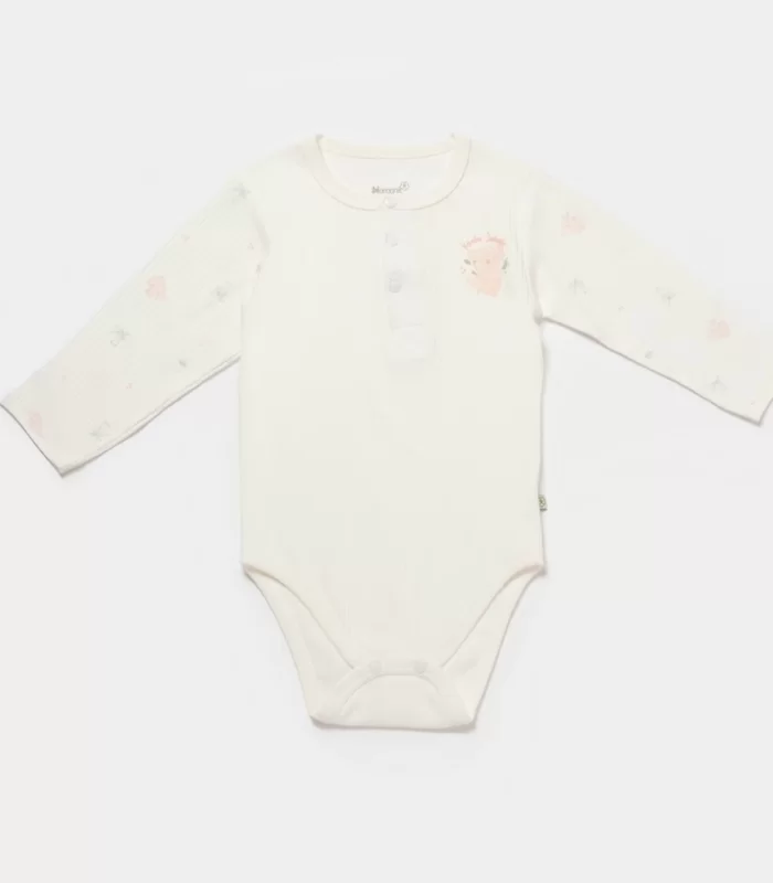 Bibaby Biorganic Koala Jungle Uzun Kol Bebek Body 56973 Pembe