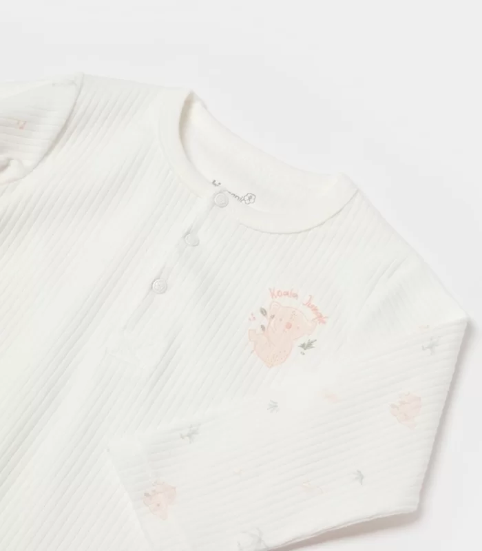 Bibaby Biorganic Koala Jungle Uzun Kol Bebek Body 56973 Pembe